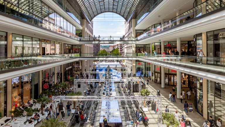 The inside of a mall