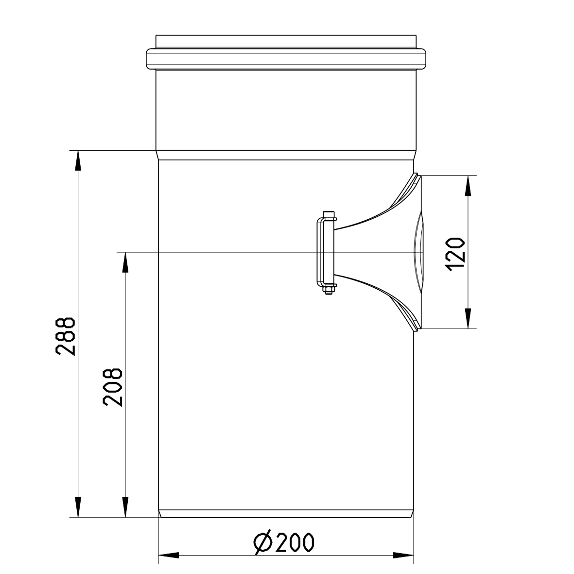 Line Drawing - Straight pipe-access
