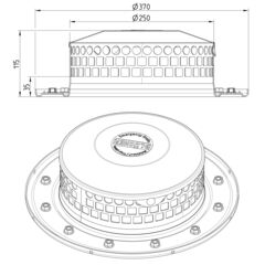 Line drawing of a leaf guard from the series Guard.