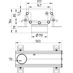 Line drawing of a channel from the series Channel-No membrane.